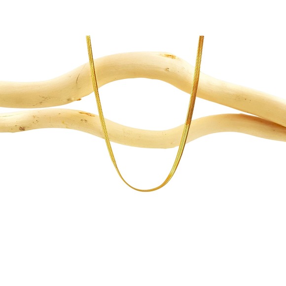 Stainless Steel 18k Gold Plated Herringbone Snake Chain Necklace - Picture 2 of 11